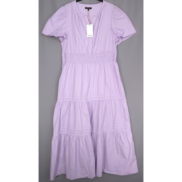 Quince Dresses & Skirts - Quince New Women 100% ORGANIC COTTON Poplin Tiered Maxi Dress LARGE Pastel Lilac